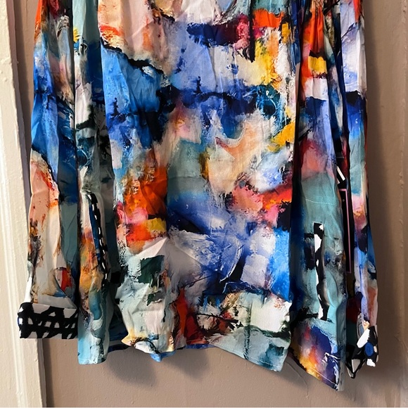 🏷️🎉🆕 • abstract multicolor polka dot watercolor tunic top - Picture 9 of 17